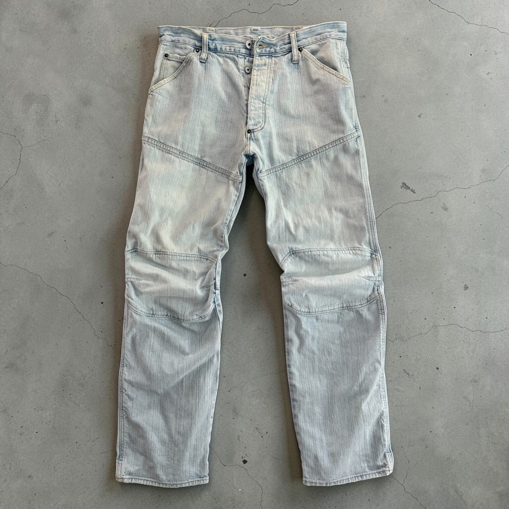 G-Star RAW Elwood 5620 Mens Light Wash 3D Paneled Moto Jeans 33x34
